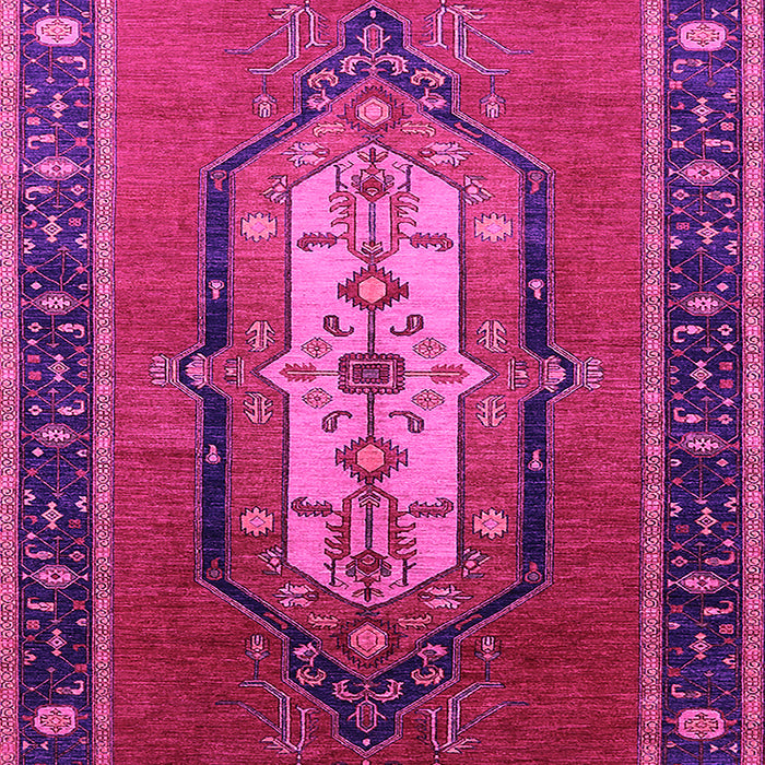 Machine Washable Oriental Pink Industrial Rug, wshurb2152pnk