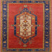 Square Mid-Century Modern Red Oriental Rug, urb2152