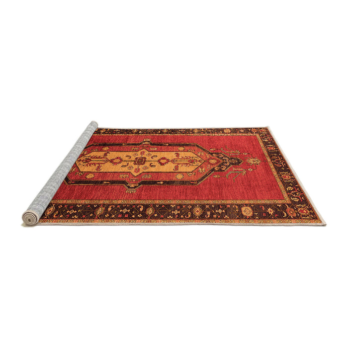 Sideview of Machine Washable Oriental Orange Industrial Area Rugs, wshurb2152org