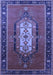 Machine Washable Oriental Blue Industrial Rug, wshurb2152blu