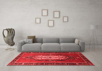 Machine Washable Oriental Red Industrial Rug, wshurb2152red