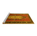 Sideview of Machine Washable Oriental Yellow Industrial Rug, wshurb2152yw