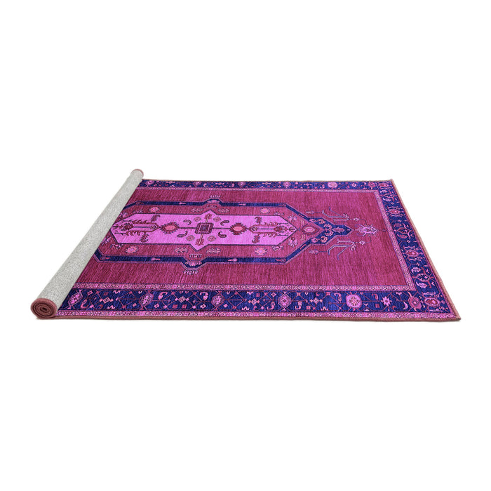 Sideview of Machine Washable Oriental Purple Industrial Area Rugs, wshurb2152pur