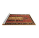 Sideview of Machine Washable Oriental Brown Industrial Rug, wshurb2152brn