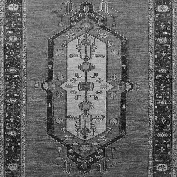 Machine Washable Oriental Gray Industrial Rug, wshurb2152gry