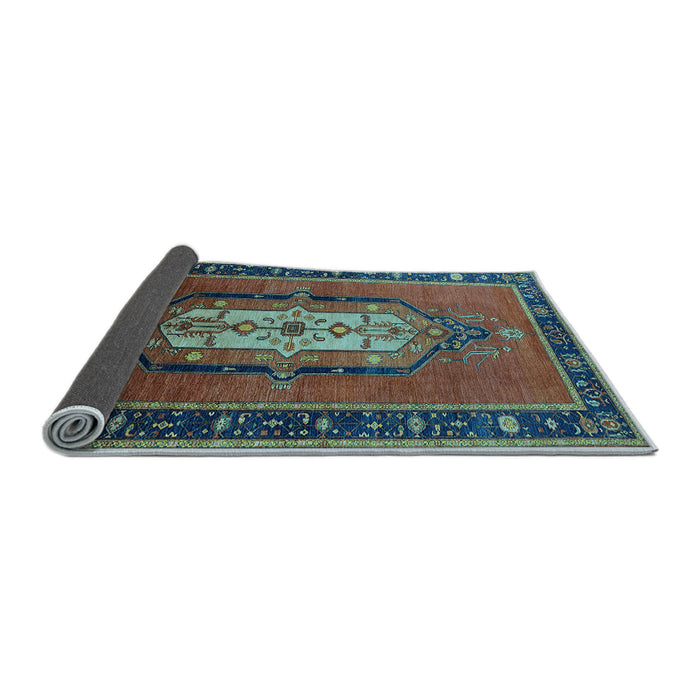 Sideview of Oriental Light Blue Industrial Rug, urb2152lblu