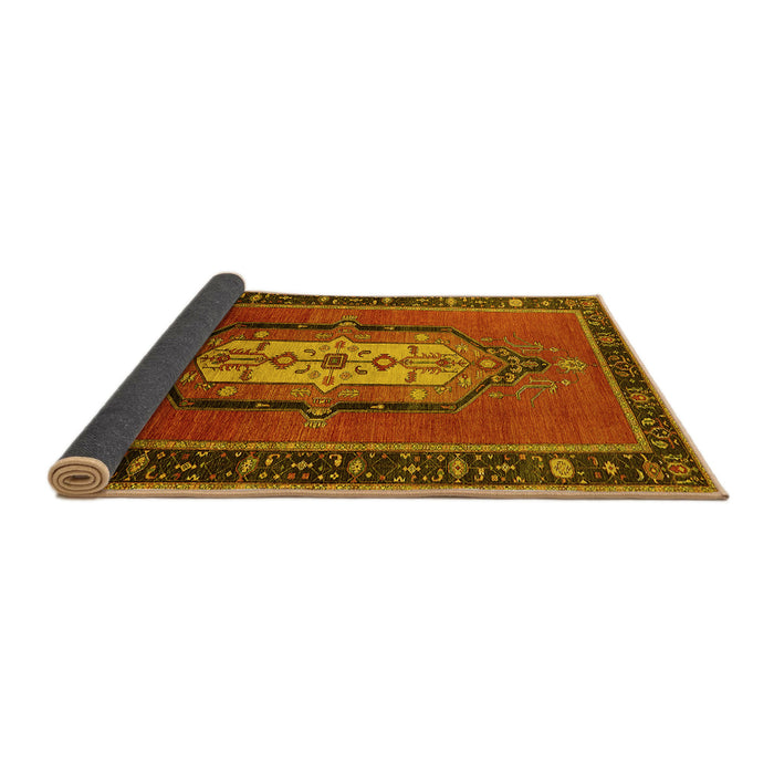 Sideview of Oriental Yellow Industrial Rug, urb2152yw