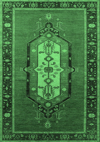 Oriental Emerald Green Industrial Rug, urb2152emgrn