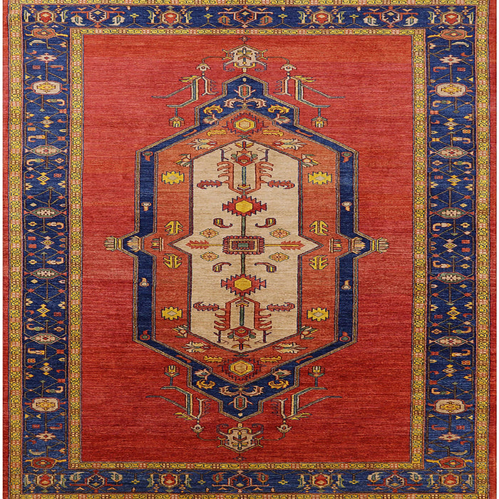 Square Machine Washable Industrial Modern Red Rug, wshurb2152