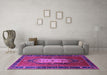 Machine Washable Oriental Purple Industrial Area Rugs in a Living Room, wshurb2152pur