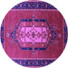 Round Oriental Purple Industrial Rug, urb2152pur