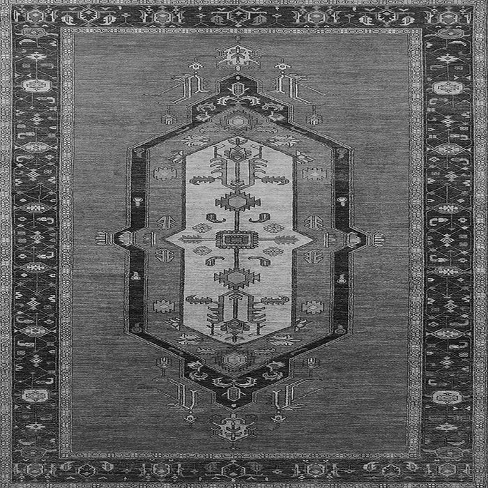 Square Machine Washable Oriental Gray Industrial Rug, wshurb2152gry
