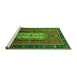 Sideview of Machine Washable Oriental Green Industrial Area Rugs, wshurb2152grn