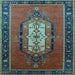 Square Oriental Light Blue Industrial Rug, urb2152lblu