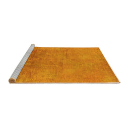 Sideview of Machine Washable Oriental Yellow Industrial Rug, wshurb2153yw