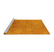 Sideview of Machine Washable Oriental Yellow Industrial Rug, wshurb2153yw