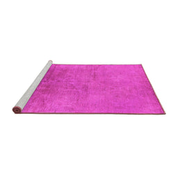 Sideview of Machine Washable Oriental Pink Industrial Rug, wshurb2153pnk
