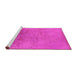 Sideview of Machine Washable Oriental Pink Industrial Rug, wshurb2153pnk