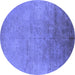 Round Oriental Blue Industrial Rug, urb2153blu