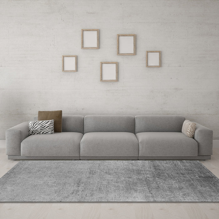 Machine Washable Oriental Gray Industrial Rug in a Living Room,, wshurb2153gry