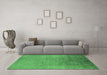 Machine Washable Oriental Emerald Green Industrial Area Rugs in a Living Room,, wshurb2153emgrn