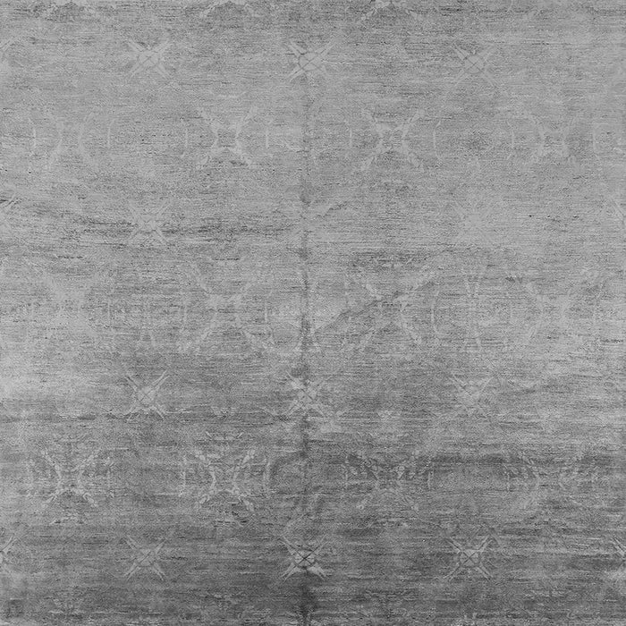 Square Machine Washable Oriental Gray Industrial Rug, wshurb2153gry