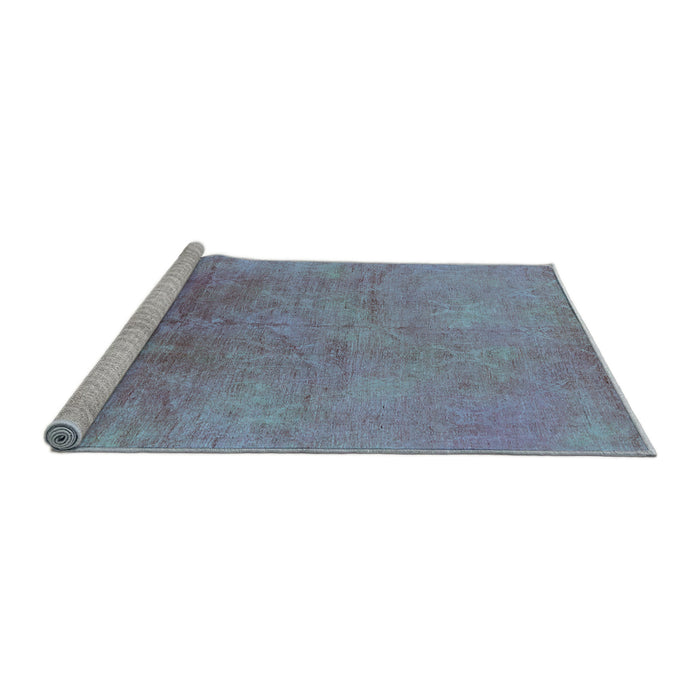 Sideview of Machine Washable Oriental Light Blue Industrial Rug, wshurb2153lblu