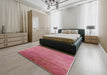 Mid-Century Modern Red Oriental Rug in a Bedroom, urb2153