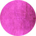 Round Oriental Pink Industrial Rug, urb2153pnk