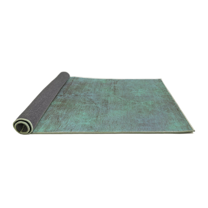 Sideview of Oriental Turquoise Industrial Rug, urb2153turq