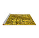 Sideview of Machine Washable Oriental Yellow Industrial Rug, wshurb2154yw