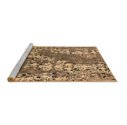 Sideview of Machine Washable Oriental Brown Industrial Rug, wshurb2154brn