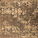 Square Oriental Brown Industrial Rug, urb2154brn