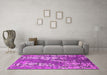 Machine Washable Oriental Pink Industrial Rug in a Living Room, wshurb2154pnk