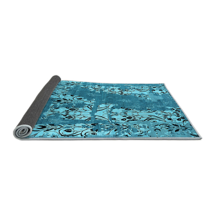 Sideview of Oriental Light Blue Industrial Rug, urb2154lblu