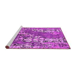 Sideview of Machine Washable Oriental Pink Industrial Rug, wshurb2154pnk
