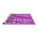 Sideview of Machine Washable Oriental Pink Industrial Rug, wshurb2154pnk