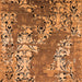 Square Machine Washable Oriental Orange Industrial Area Rugs, wshurb2154org