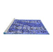 Sideview of Machine Washable Oriental Blue Industrial Rug, wshurb2154blu