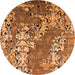 Round Oriental Orange Industrial Rug, urb2154org