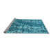 Sideview of Machine Washable Oriental Light Blue Industrial Rug, wshurb2154lblu