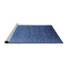 Sideview of Machine Washable Industrial Modern Iceberg Blue Rug, wshurb2155