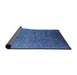 Sideview of Mid-Century Modern Iceberg Blue Oriental Rug, urb2155