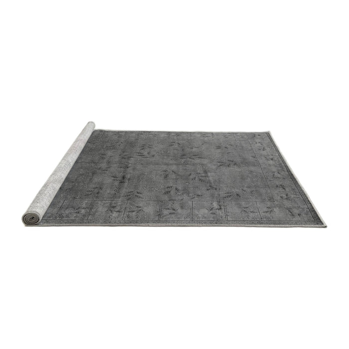 Sideview of Machine Washable Oriental Gray Industrial Rug, wshurb2155gry