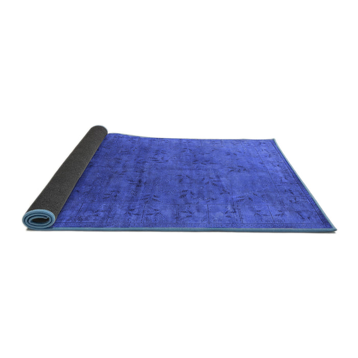 Sideview of Oriental Blue Industrial Rug, urb2155blu