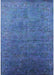 Mid-Century Modern Iceberg Blue Oriental Rug, urb2155