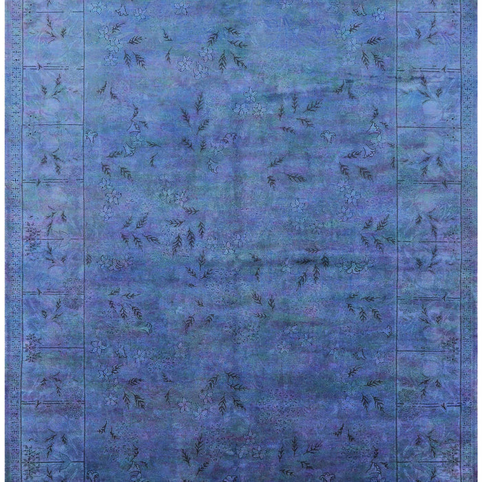 Mid-Century Modern Iceberg Blue Oriental Rug, urb2155