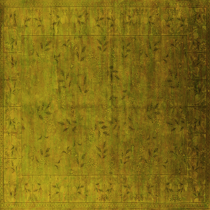 Square Oriental Yellow Industrial Rug, urb2155yw