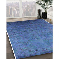 Mid-Century Modern Iceberg Blue Oriental Rug, urb2155