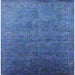 Square Machine Washable Industrial Modern Iceberg Blue Rug, wshurb2155